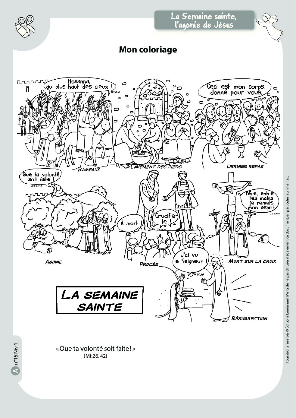 Mon livret pour la Semaine sainte Catéchisme Emmanuel