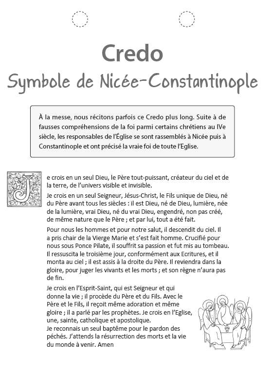 Credo (symbole de Nicée  Constantinople)  Catéchisme Emmanuel